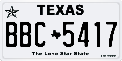TX license plate BBC5417