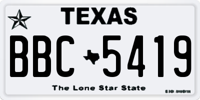 TX license plate BBC5419