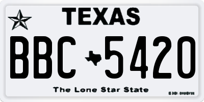 TX license plate BBC5420