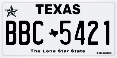 TX license plate BBC5421