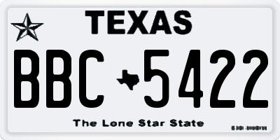 TX license plate BBC5422