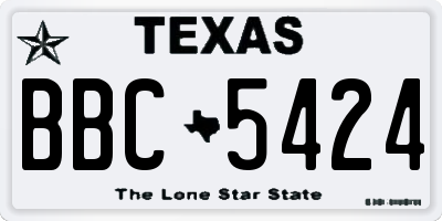 TX license plate BBC5424