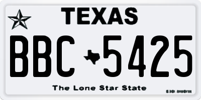 TX license plate BBC5425