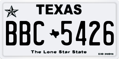 TX license plate BBC5426