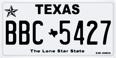 TX license plate BBC5427