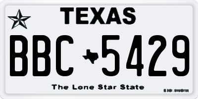 TX license plate BBC5429