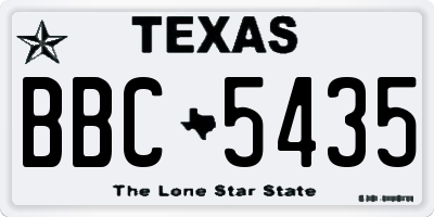 TX license plate BBC5435