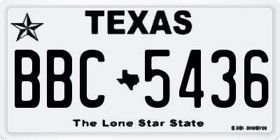 TX license plate BBC5436