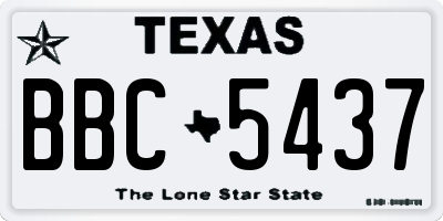 TX license plate BBC5437