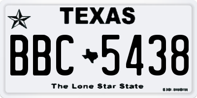 TX license plate BBC5438