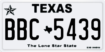 TX license plate BBC5439