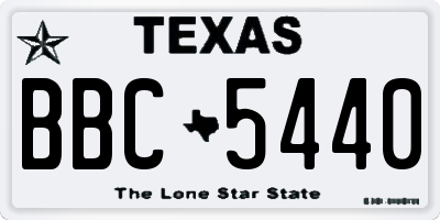 TX license plate BBC5440