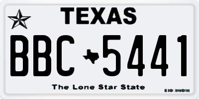 TX license plate BBC5441