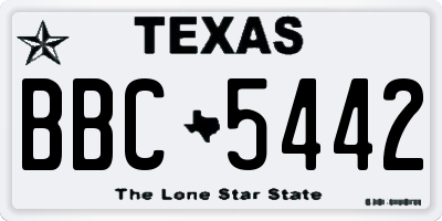 TX license plate BBC5442