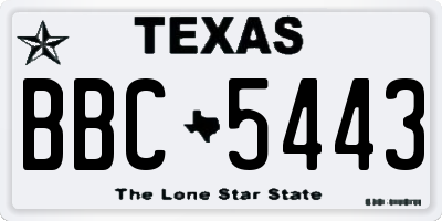 TX license plate BBC5443