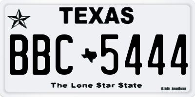 TX license plate BBC5444