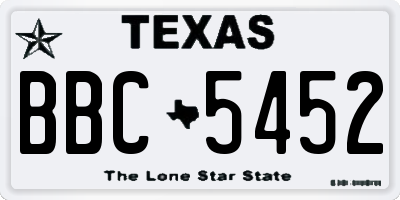 TX license plate BBC5452