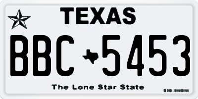 TX license plate BBC5453