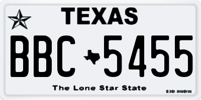 TX license plate BBC5455