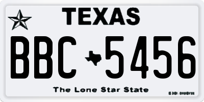 TX license plate BBC5456