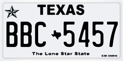 TX license plate BBC5457
