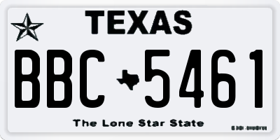 TX license plate BBC5461