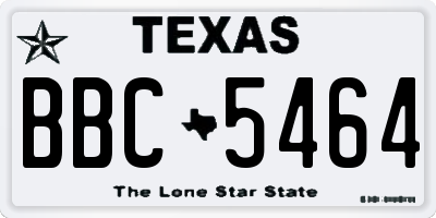 TX license plate BBC5464