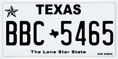 TX license plate BBC5465