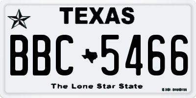TX license plate BBC5466