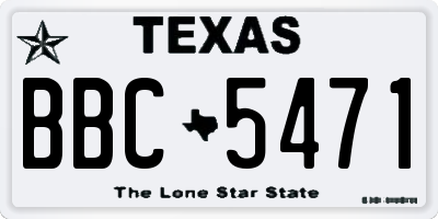 TX license plate BBC5471
