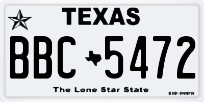 TX license plate BBC5472