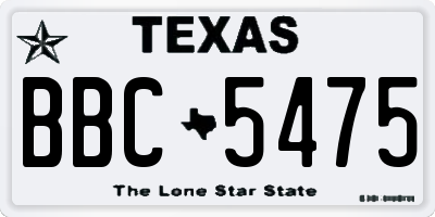 TX license plate BBC5475