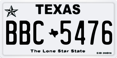TX license plate BBC5476