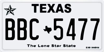 TX license plate BBC5477