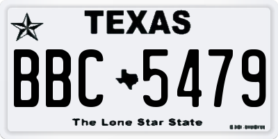 TX license plate BBC5479