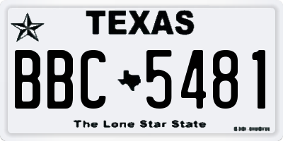 TX license plate BBC5481