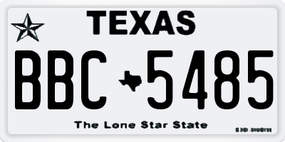 TX license plate BBC5485
