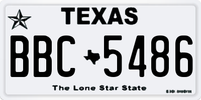 TX license plate BBC5486