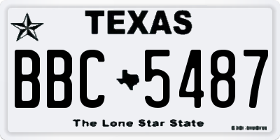 TX license plate BBC5487