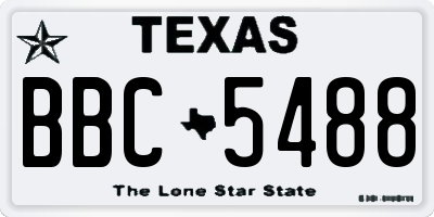 TX license plate BBC5488