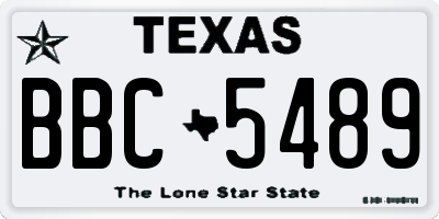 TX license plate BBC5489