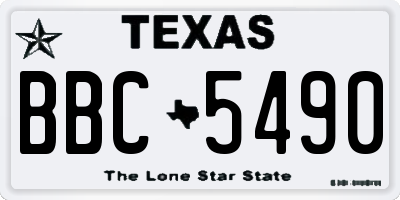 TX license plate BBC5490