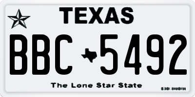 TX license plate BBC5492