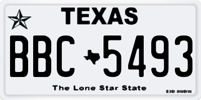 TX license plate BBC5493