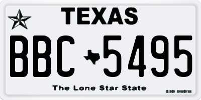 TX license plate BBC5495