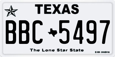 TX license plate BBC5497