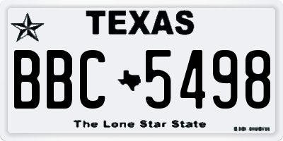 TX license plate BBC5498