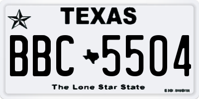 TX license plate BBC5504