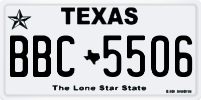 TX license plate BBC5506