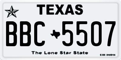 TX license plate BBC5507